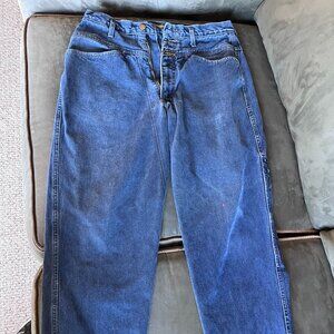 MARITHE' FRANCOIS GIRBAUD Jeans, Size 32, Navy Blue Stone Washed.